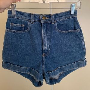 American Apparel High Waist Denim Shorts